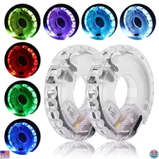USB Rechargeable 7-Color LED Bike Wheel Lights - 15 Dynamic Modes for Safety