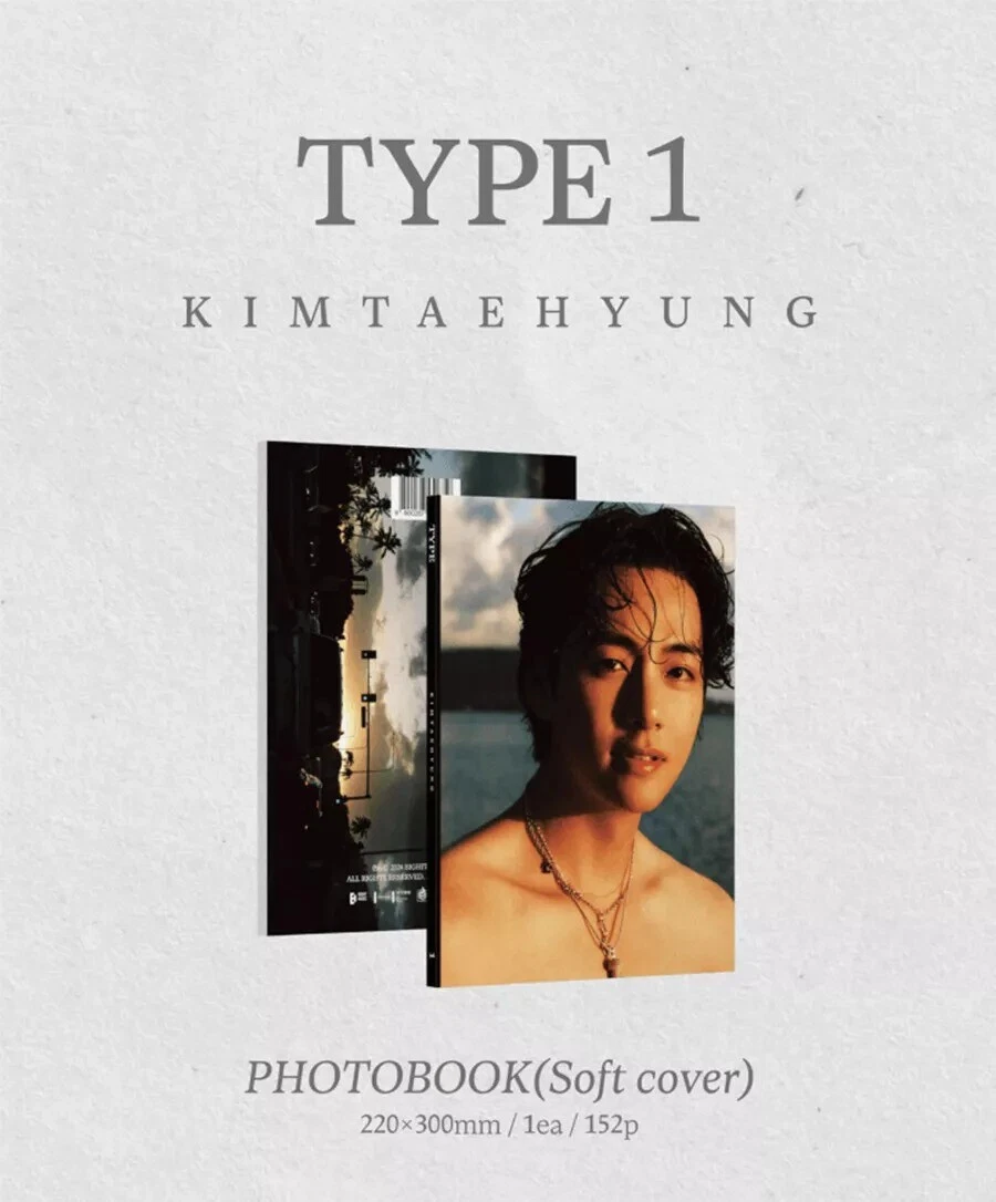 BTS V [TYPE 1] MAGAZINE/PHOTO BOOK Ver/Foto Buch+Mark+3 Sticker+2