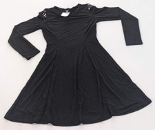 NWT Hippie Chic Lattice Shoulder Long Sleeve Wome's Dress (Size Small, Black)