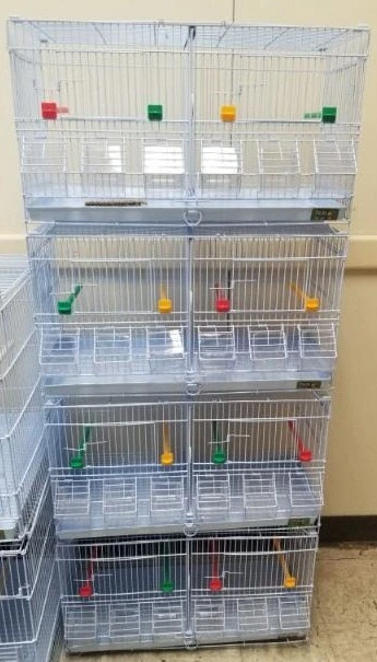 #AE01545 BOX OF 4 DOUBLE BREEDING CAGES. STACKABLE