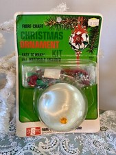 Vtg NOS Sealed FIBRE-CRAFT Christmas Ornament Kit 9147 Pushpin Sequins