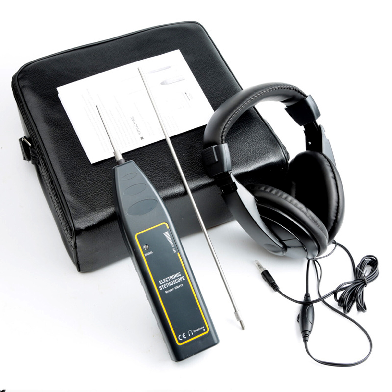 Leak Detector Water Pipe Electronic Stethoscope Earphone Abnormal Noise Tool KBE