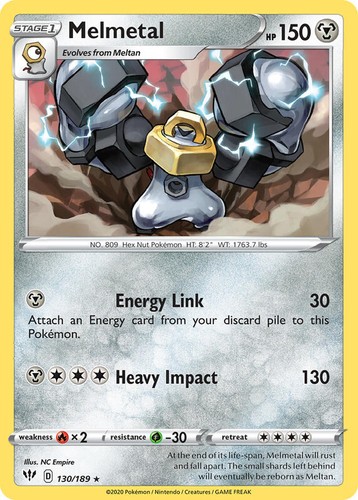 Melmetal 130/189 Rare Darkness Ablaze Pokemon TCG