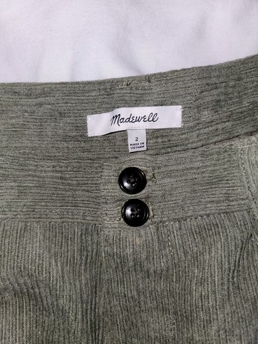 Madewell Women's Corduroy High Rise Tapered Pants Sz 2 Distant Surplus/Green - Picture 4 of 4