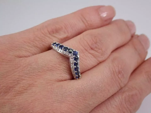 3.00 Carat Round Cut Sapphire & Lab Created Diamond 14k White Gold FN - Picture 4 of 7