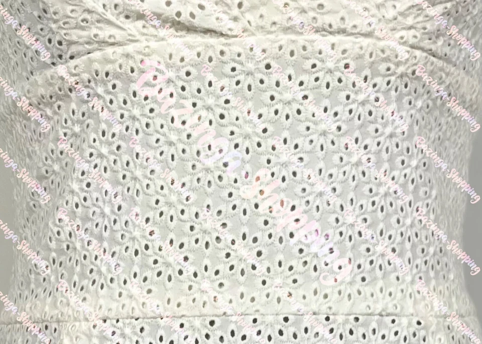 Marc Cain Kleid N1 DE 34 XS Etuikleid Weiß Ärmellos V-Ausschnitt Lochspitze - Bild 3 von 4