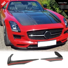 Carbon Fiber For Benz SLS AMG C197 R197 Front Bumper Lip Splitter Canards Fins