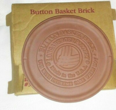 (2) Brand New Longaberger Button Basket Bricks 6'' Round Clay for Warming Basket