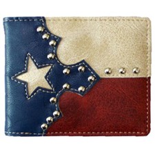 TEXAS MEN'S LEATHER BI-FOLD WALLET WESTERN COWBOYS FASHION ART BRAND NEW