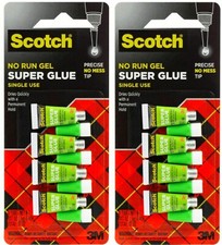 Scotch Single Use Super Glue Gel Metal Leather Ceramic Rubber plastic - 2 pack