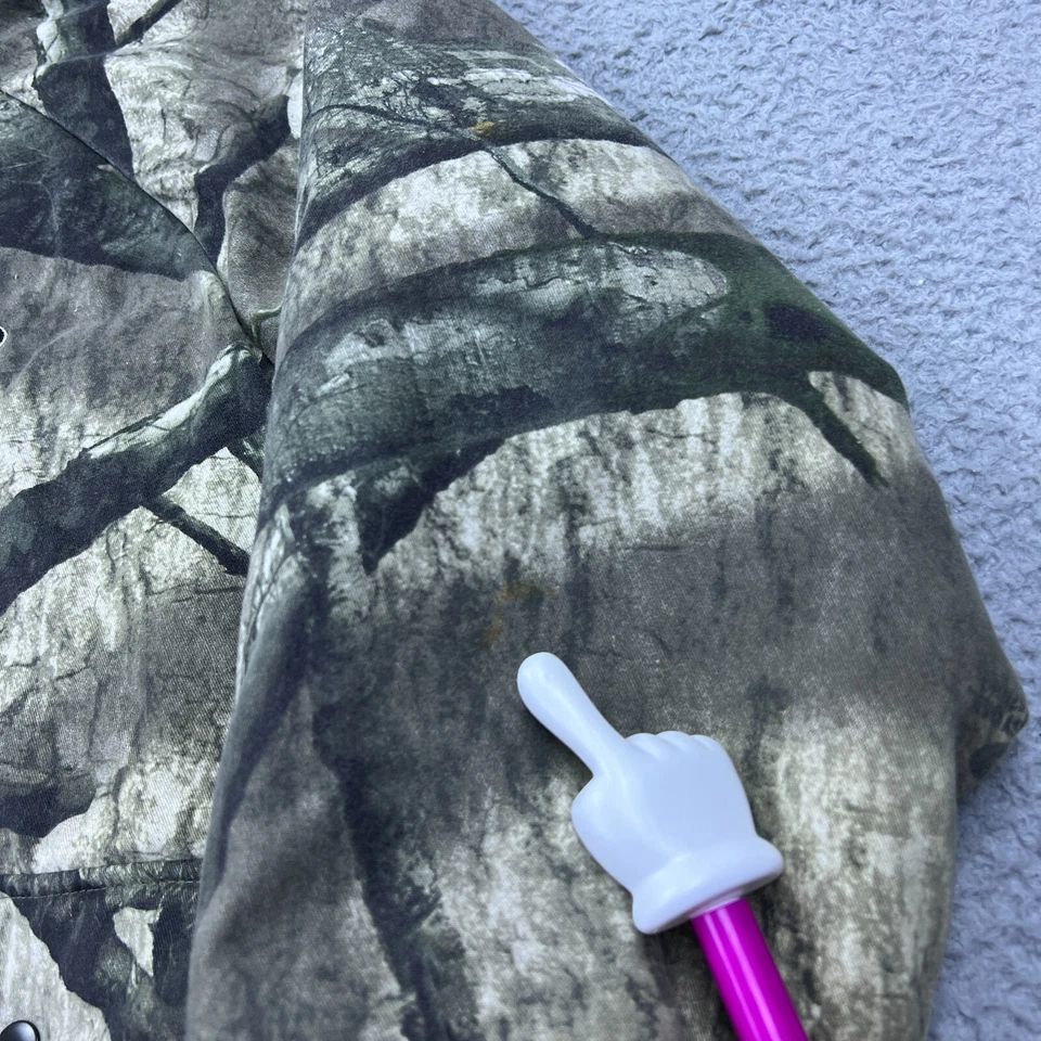 VTG Russell Outdoors Real Tree Mens Large Bomber Hooded Jacket Camo Camouflage - Image 3 of 4