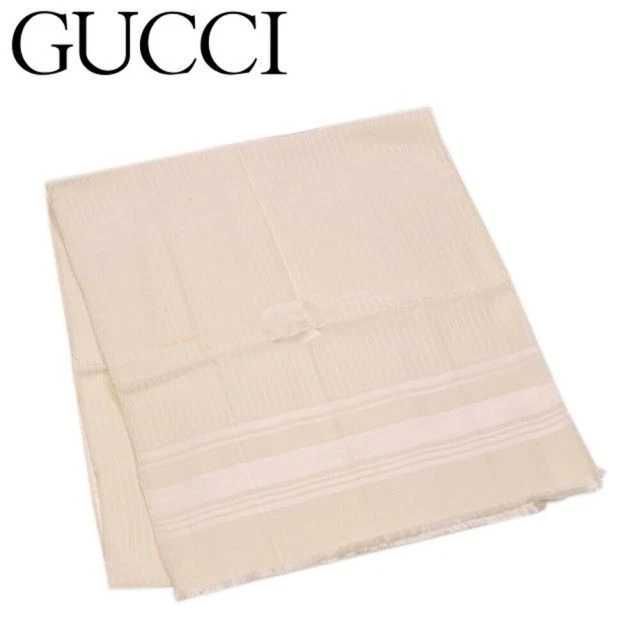 Gucci Beige Frange Double G Soie Stall pour Femme Rang 6 T6440