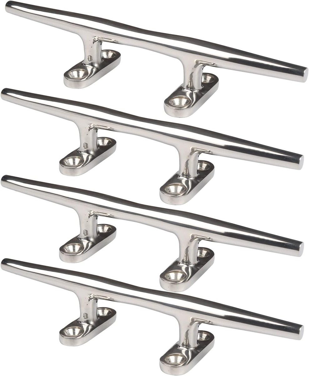 4/6 Inch Boat Dock Cleat - 316 Marine Grade Stainless Steel Rope Cleat With Mounting Screws (2/4 Pack)