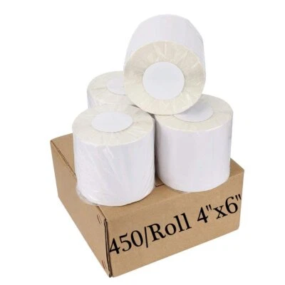 4x6 Direct Thermal Shipping Barcode Labels for Zebra 2844 Eltron Zp450 450/roll
