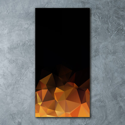 Wandbild Kunst-Druck auf Hart-Glas hochkant 60x120 Abstrakte Dreiecke