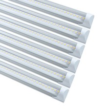 6 PACK T8 LED Shop Light 4FT 24W 6500K Linkable Garage Ceiling Lamp Clear Cover
