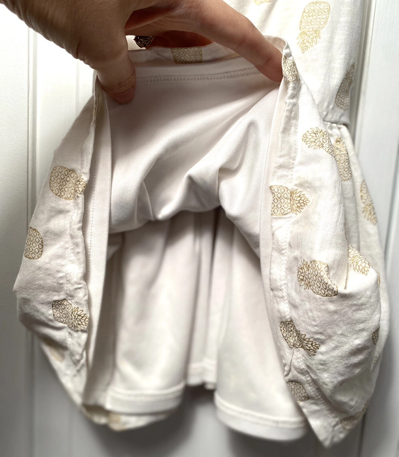 OFF WHITE Abito bambina tg 2T bianco sporco oro stampa ananas Maggie & Zoe us intime ottimeioni condizio