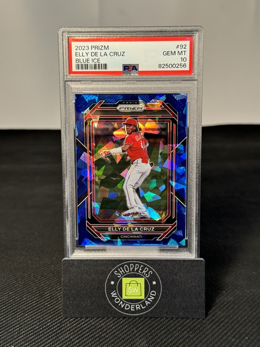 2023 Prizm Elly De La Cruz Blue Cracked Ice Prizm #92 PSA 2023 Prizm Elly De La Cruz Blue Cracked Ice Prizm #92 PSA