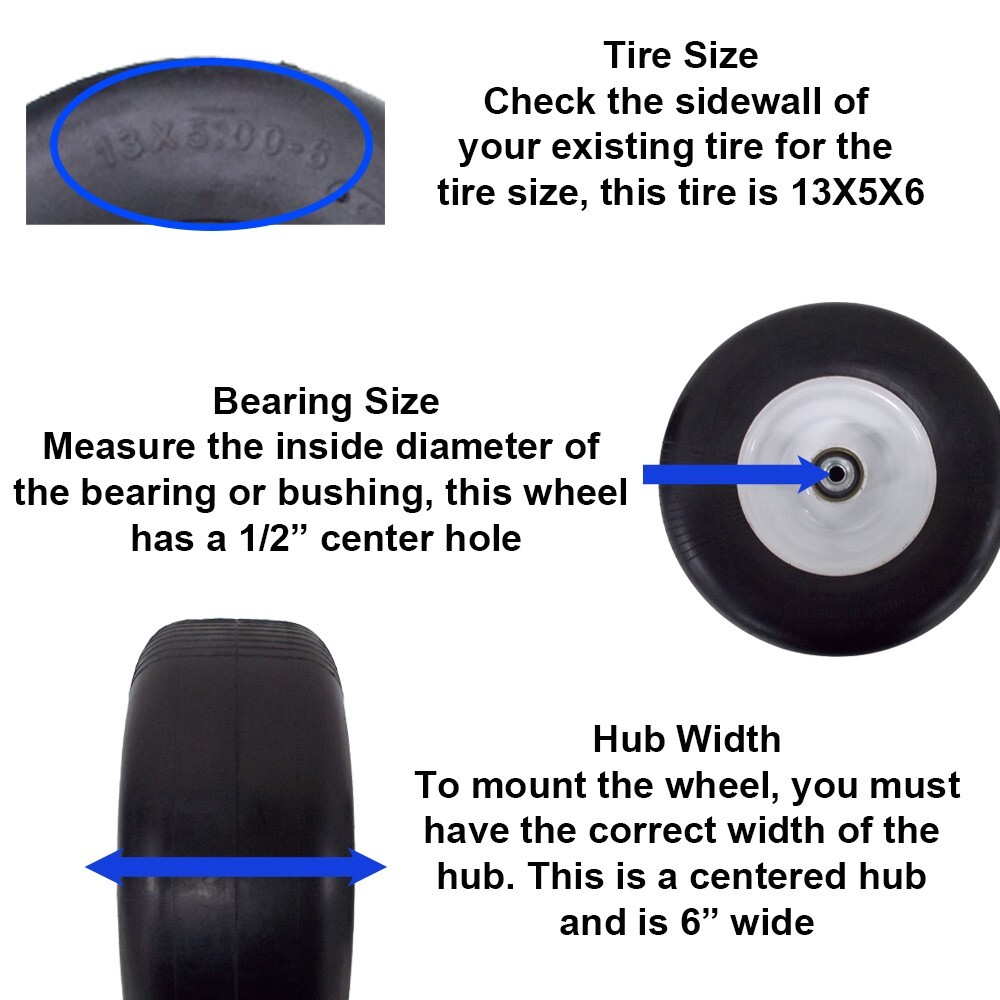 らいら FRONT SOLID TIRE ASSEMBLY PUNCTURE PROOF NO FLAT 13X5X6 FOR