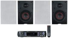 Rockville RPA60BT V2 1000w USB Bluetooth Home Receiver 4 6.5" In-Wall Speakers