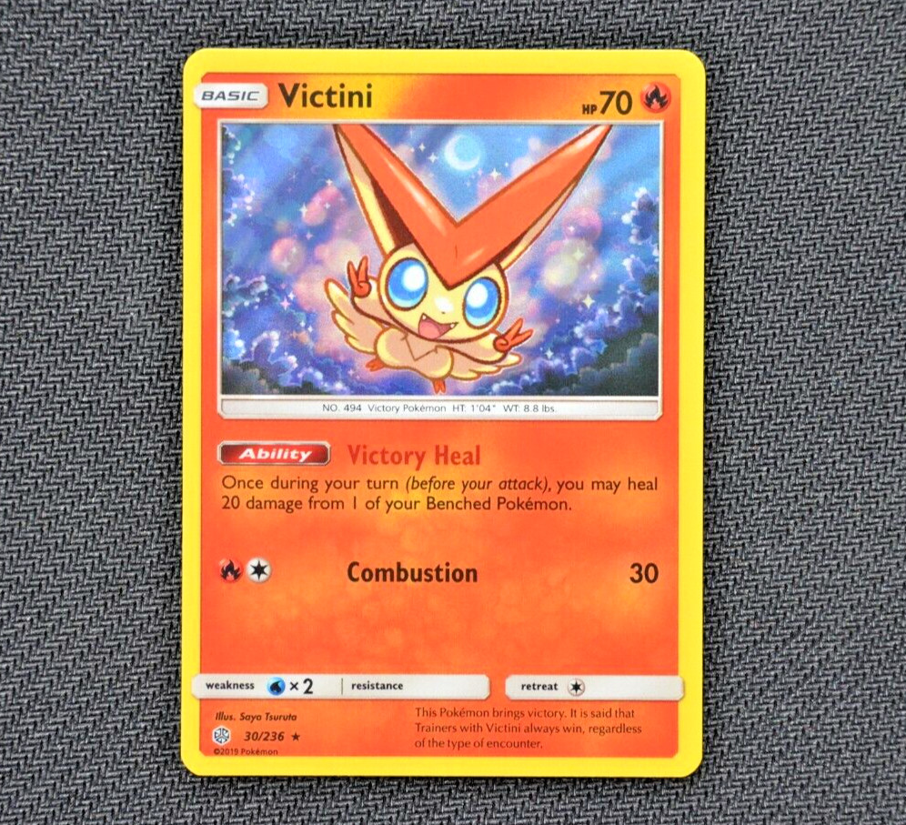 Pokemon TCG Cosmic Eclipse Victini 30/236 Holo Rare