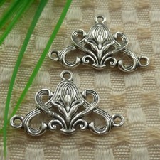 162 Pcs Tibetan Silver Flower Connectors 31X20X2MM S4434 DIY Jewelry Making