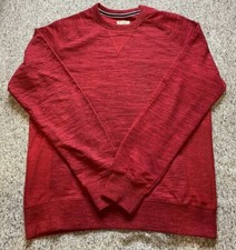 CHAMPION Men's Medium Crew Sweatshirt Marled Red Embroidered Logo Sweater