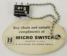 Honeywell MICRO SWITCH Key Chain keychain and sample