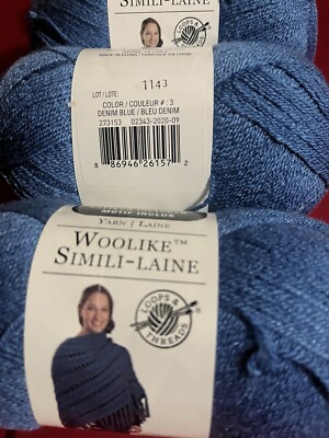 Loops And Threads, Woolike-Simili-Laine, Denim Blue, 4 Skeins 