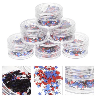 6 Boxes Patriotischen Nail Art Charme Augen Make-Up Pailletten