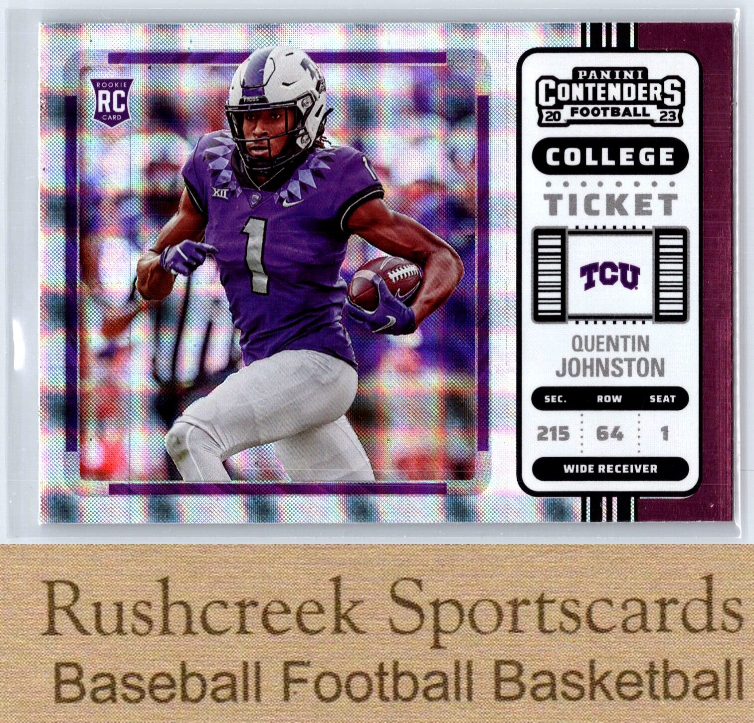 2023 Chronicles Draft Picks #12 Quentin Johnston Contenders College Ticket Pink