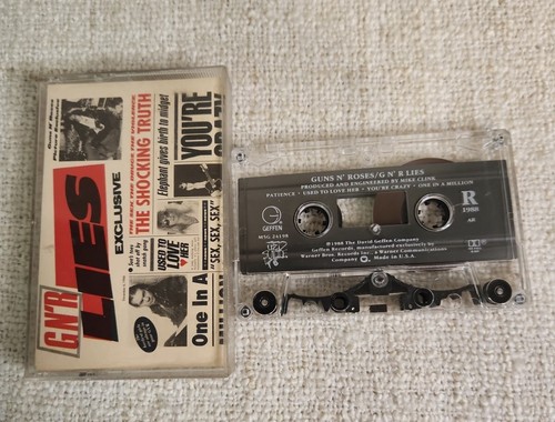 VINTAGE Guns N' Roses Lies Cassette tape Geffen USA Rock and Roll Tested Works - Picture 4 of 4