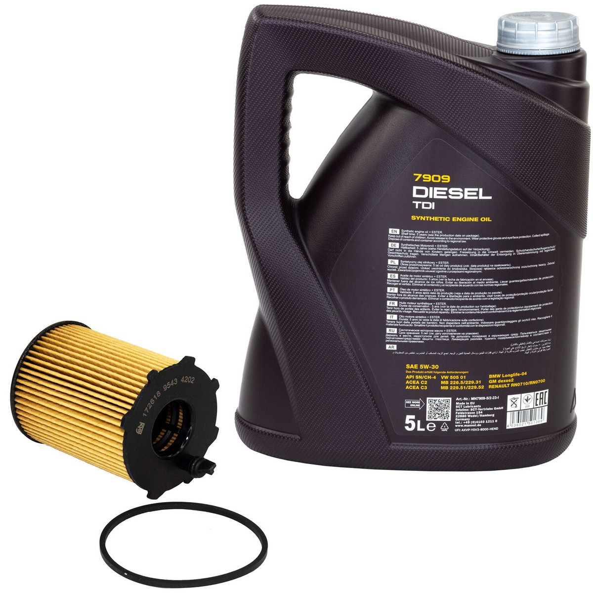 Aceite de Motor Kit 5W-30 5Litro + Filtro 172618 para