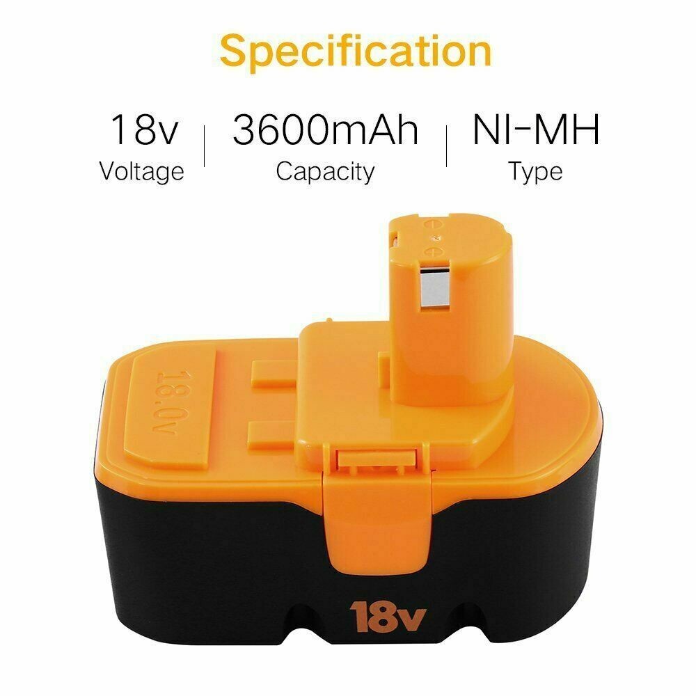 18V NiMh P100 Battery/Charger Replace For Ryobi P100 P101 ABP1801