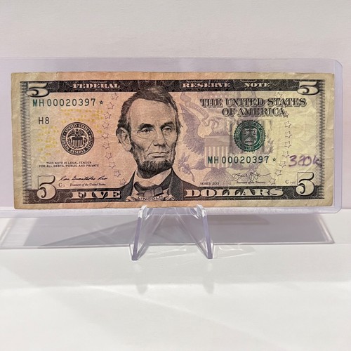 Low 320K Total Print Star Note $5 Dollar Bill Series 2013 * US Paper Currency