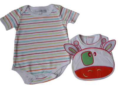 2-teiliges Babybekleidungsset mit Body und Lätzchen - 3/6 Monate - Unisex