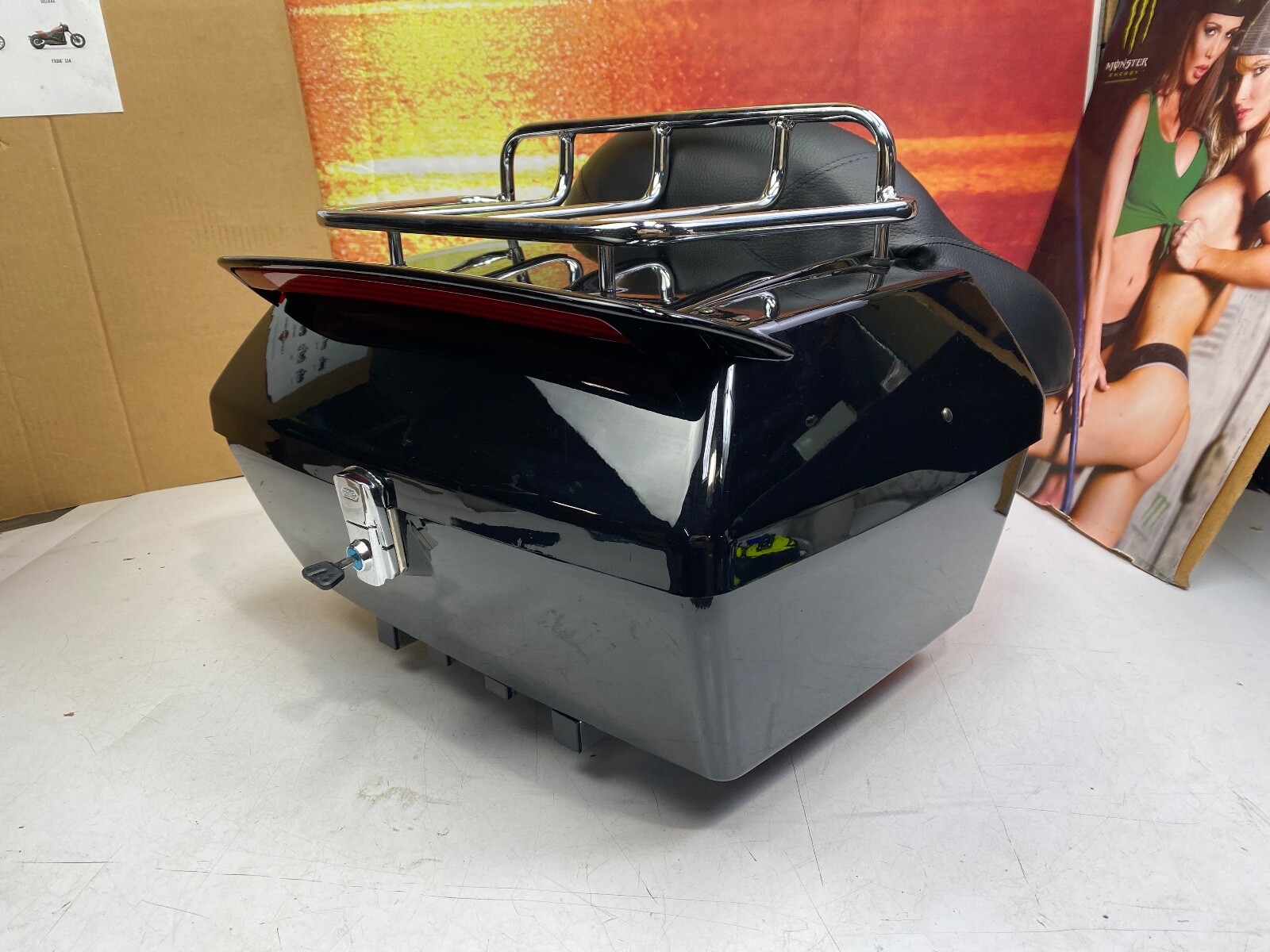 🔥EGO Harley Honda Yamaha Kaw. Suz. Black Motorcycle Trunk Tour Pack ...