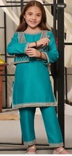Pakistani Kids Girls Shalwar Kameez Koti Vest 3 Pc Size 11/12 Years
