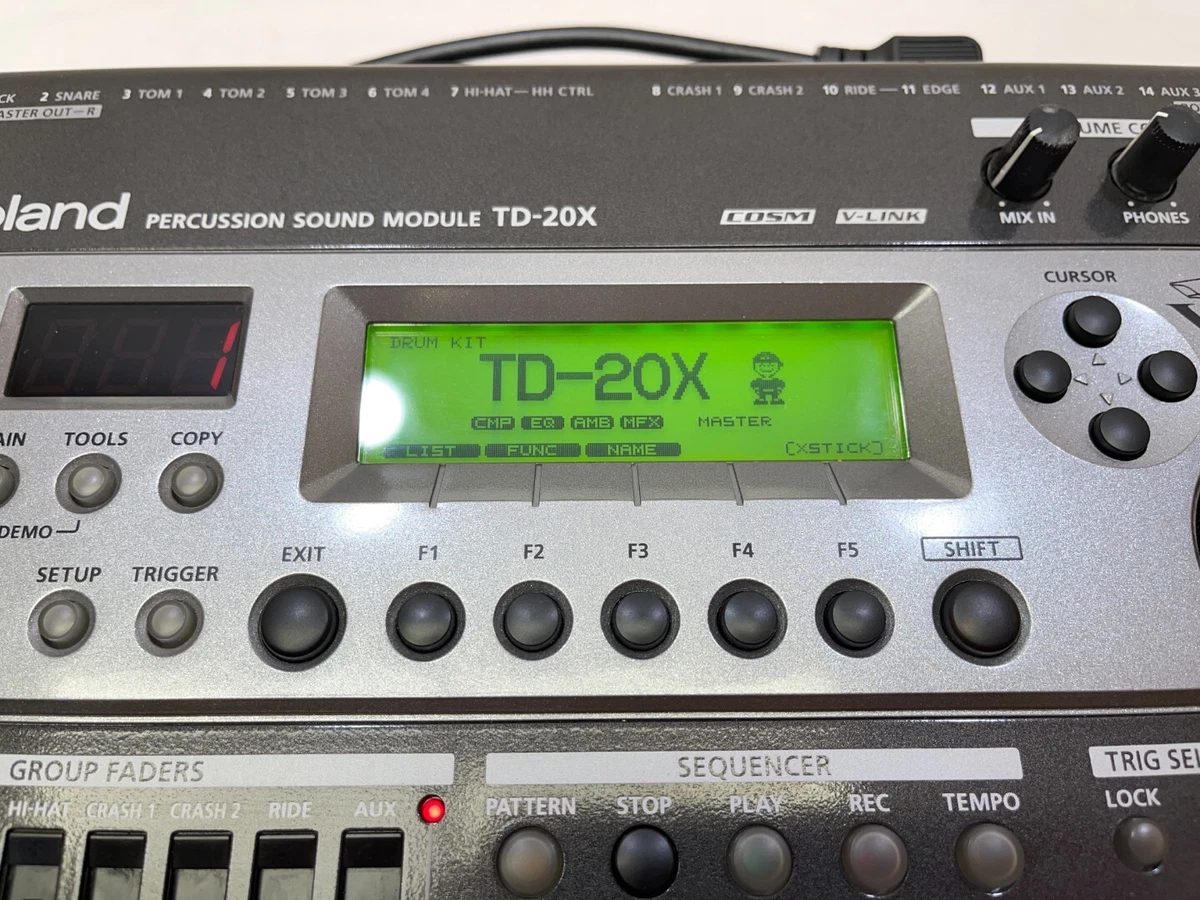 Roland TD-20X Electric Drum Brain Module V-Drum TD20X for 30 12 9 8 6V 4 3 kits