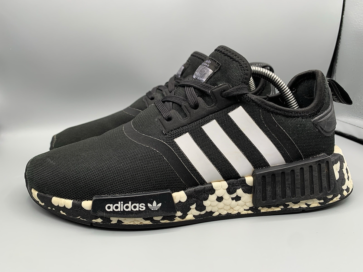 ADIDAS NMD R1 Black Speckled Camo Sole Sneakers Shoes Youth Sz