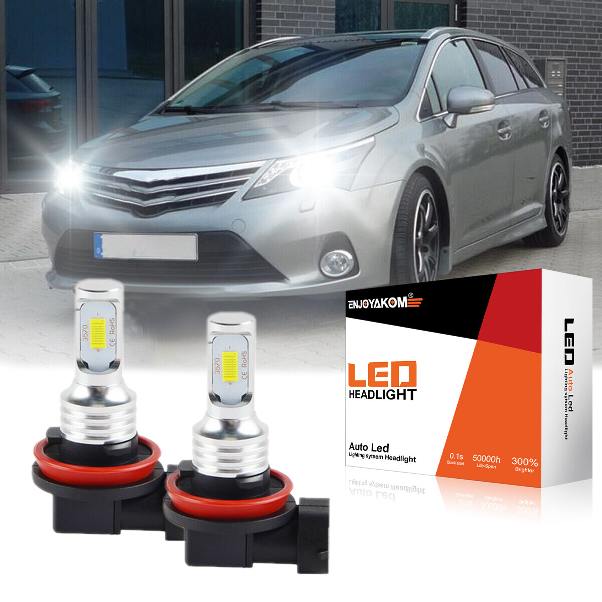 For Toyota Avensis T27 20082015 2x H11 LED Headlight Bulbs 6000K Low