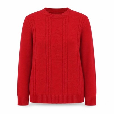 Lady Ice Damen Pullover Pulli Größe S Rot Rundhals Langarm
