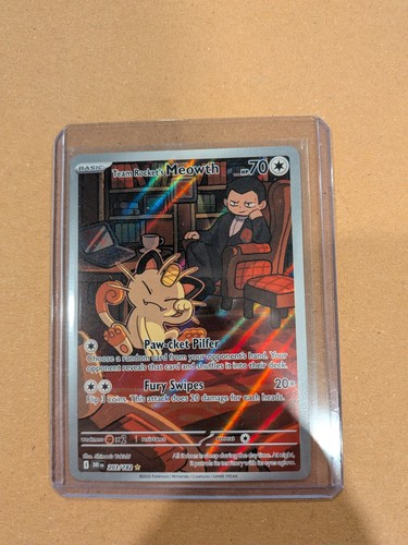 Team Rocket’s Meowth 203/182 Illustration Rare IR Destined Rivals Pokemon 2025