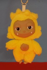 Aldi Exclusive 'Yellow Yellow' Fuzzy Monster Plush Toy Key Chain New Open Box