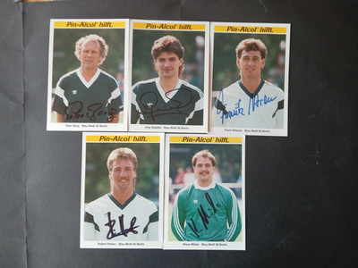 SpVgg Blau-Weiß 90 Berlin 5 Autogrammkarten original unterschrieben