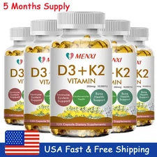 Vitamin K2 (MK7) with D3 10000IU, BioPerine Pills, Immune Health 5 Months Supply