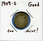 W@W 1909-s  Barber Dime, ( Very Tough Date !!!! ) GOOD !!!!!!!!!!