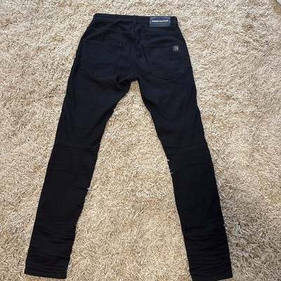 Pierre Balmain Men's Black Skinny Slim Fit Dark Wash Denim 5-Pocket Jeans