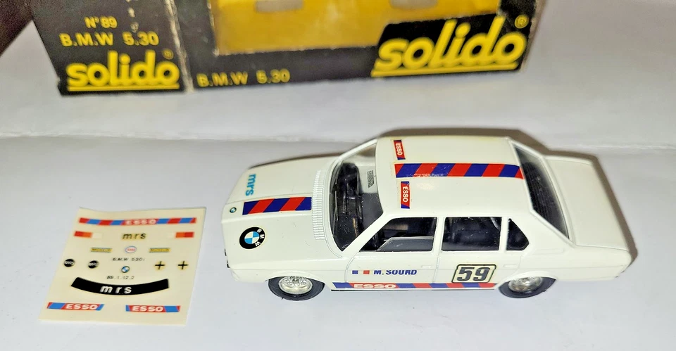 BMW 5.30 N°89 modellino automobile vintage SOLIDO SCALA 1:43 Bianca in box orig. - Immagine 2 di 4