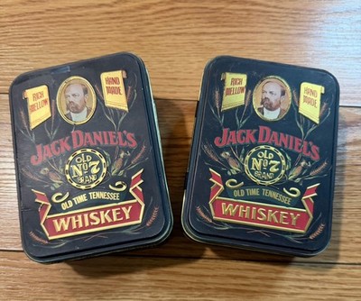 Jack Daniels Old No. 7 Tennessee Whiskey Empty Tin Box - Set Of 2 Vintage New